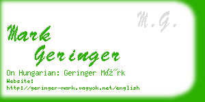 mark geringer business card